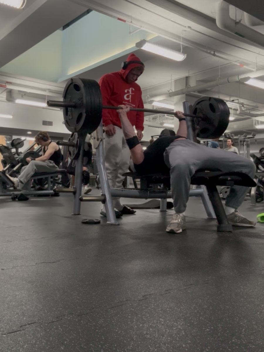 Cole Fox training — heavy bench press